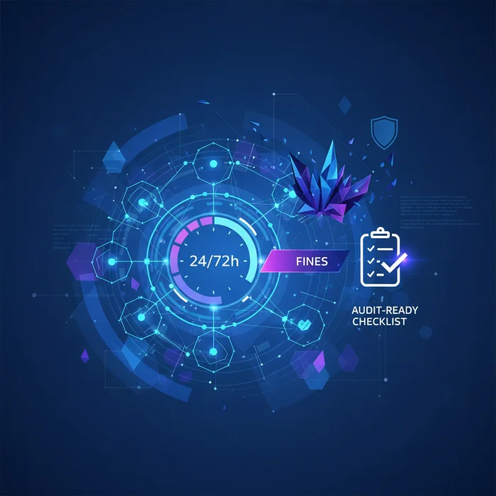 Hero image for NIS2 Compliance 2025: 24/72h Reporting, Fines, Audit-Ready Checklist