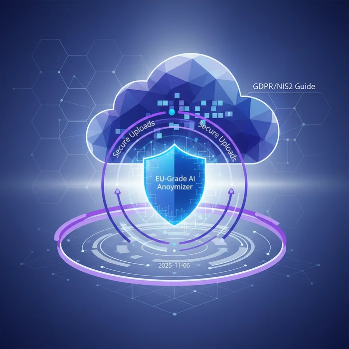 Hero image for EU-Grade AI Anonymizer & Secure Uploads: GDPR/NIS2 Guide (2025-11-06)