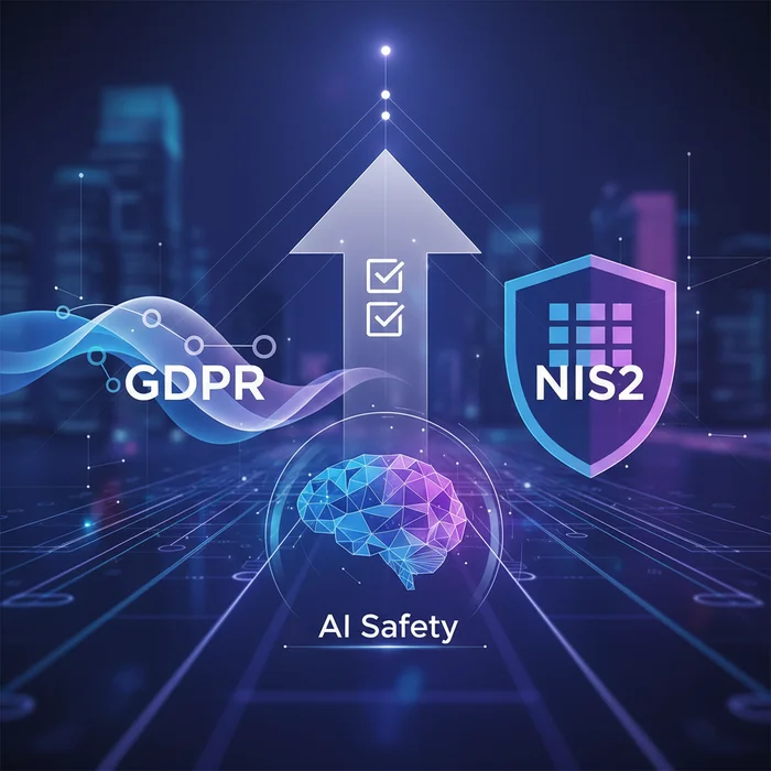Hero image for NIS2 Compliance in 2025: GDPR vs NIS2, Checklist & AI Safety