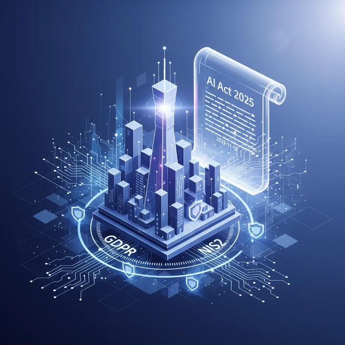 Hero image for AI Act 2025: Brussels Signals, GDPR & NIS2 Readiness (2025-11-12)