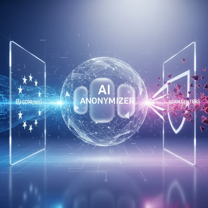 EU GDPRNIS2 AI Anonymizer Strategies as US Targe: Key visual representation of gdpr, nis2, ai anonymizer
