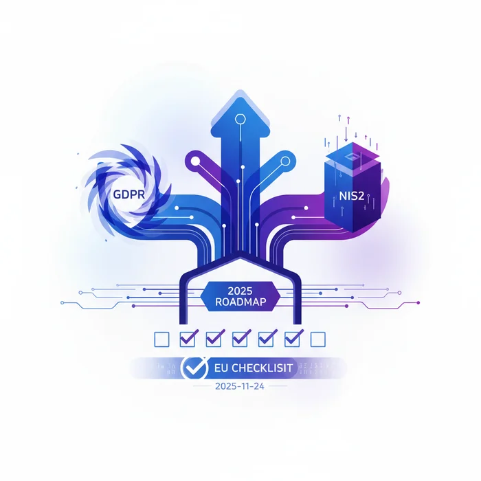NIS2 Compliance 2025 Roadmap GDPR vs NIS2 EU Che: Key visual representation of nis2, gdpr, eu cybersecurity