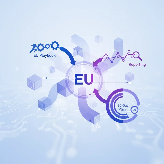NIS2 Compliance 2025 EU Playbook Reporting and : Key visual representation of NIS2, EU regulation, cybersecurity