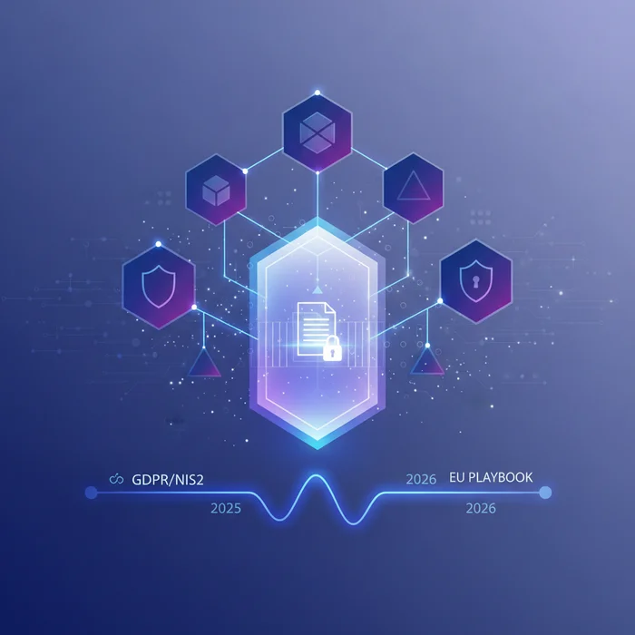 2026 EU Playbook Secure Document Upload for GDPR: Key visual representation of gdpr, nis2, secure upload