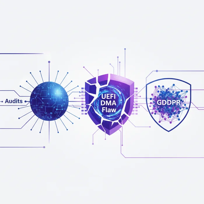 EU NIS2 Compliance Checklist 2025 Audits UEFI DM: Key visual representation of NIS2, GDPR, audits