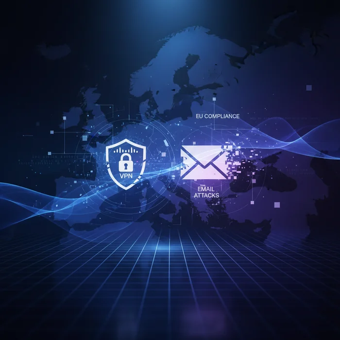 NIS2 2025 What Cisco VPN and Email Attacks Mean f: Key visual representation of NIS2, EU compliance, Cisco VPN