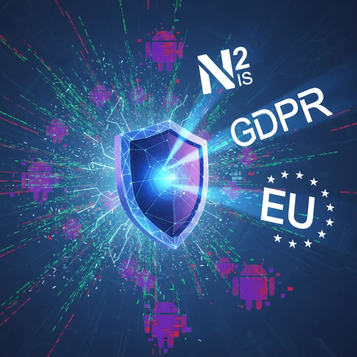 Android Malware Surge NIS2 and GDPR EU Actions N: Key visual representation of android malware, nis2, gdpr
