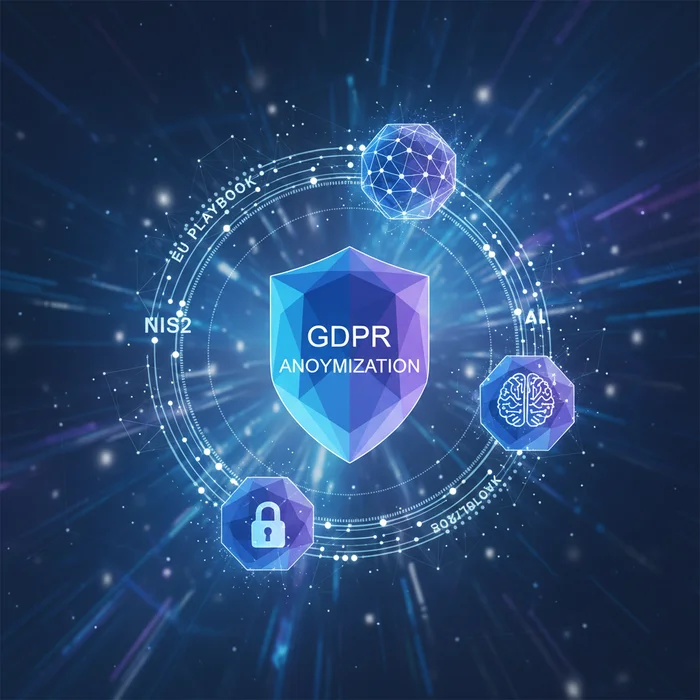 GDPR Anonymization 2025 EU Playbook for NIS2 AI : Key visual representation of gdpr, anonymization, pseudonymization