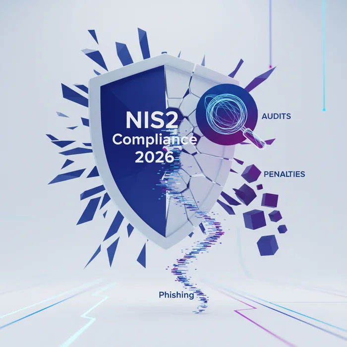 NIS2 Compliance 2026 Reality Check Phishing Audi: Key visual representation of NIS2, compliance, phishing