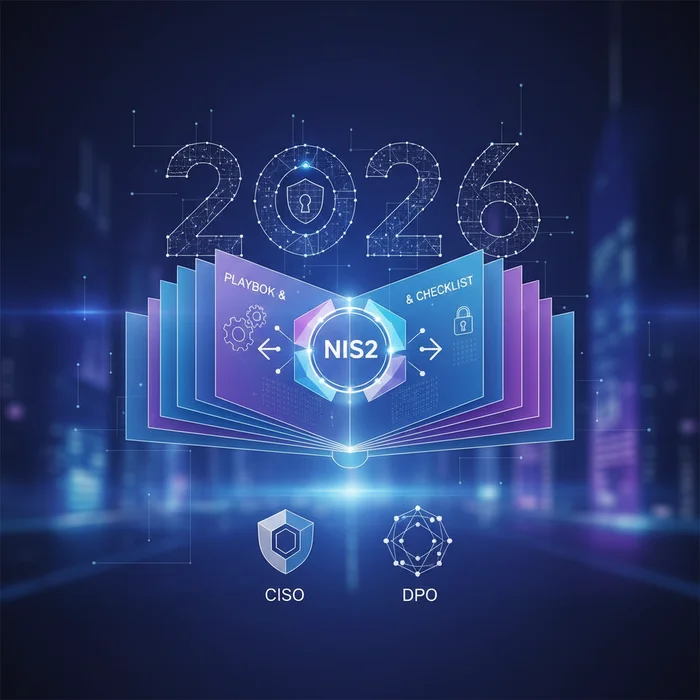 NIS2 Compliance 2026 AuditReady CISODPO Playboo: Key visual representation of nis2, gdpr, eu