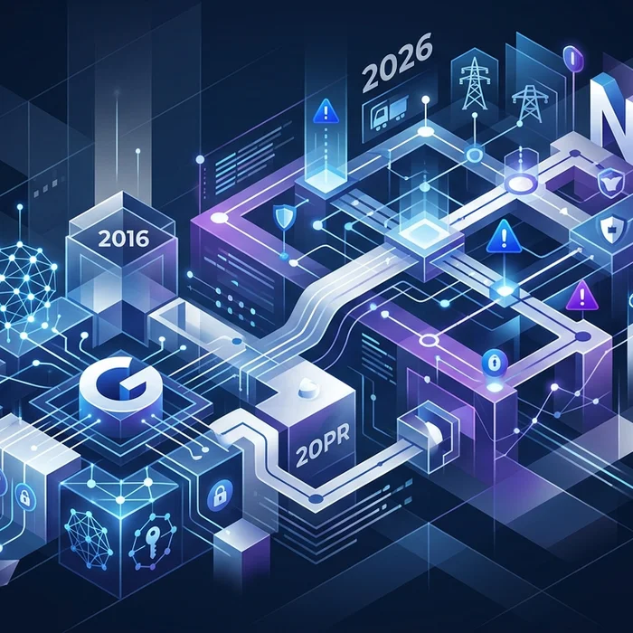 NIS2 Compliance in 2026 GDPRFirst Playbook for S: Key visual representation of NIS2, GDPR, EU
