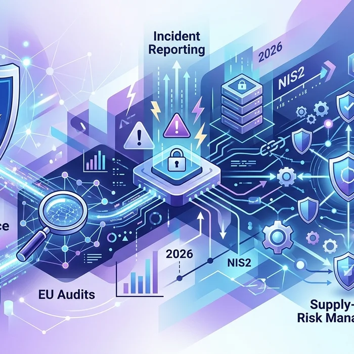 Hero image for NIS2 compliance 2026: EU audits, incident reporting, supply-chain risk