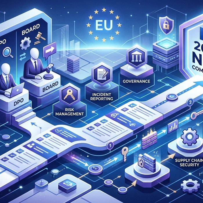 Hero image for EU NIS2 Compliance Checklist 2026: What CISOs, DPOs, Boards Must Do