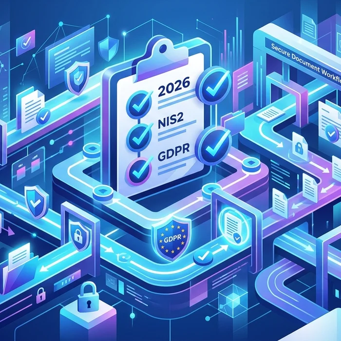 Hero image for NIS2 Compliance Checklist 2026: GDPR-Ready Secure Document Workflows