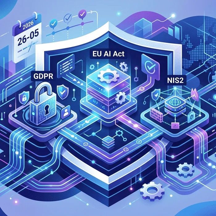 Hero image for EU AI Compliance in 2026: GDPR, NIS2, and AI Act Guide (2026-05-26)